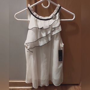 NWT ruffle shirt with brooch